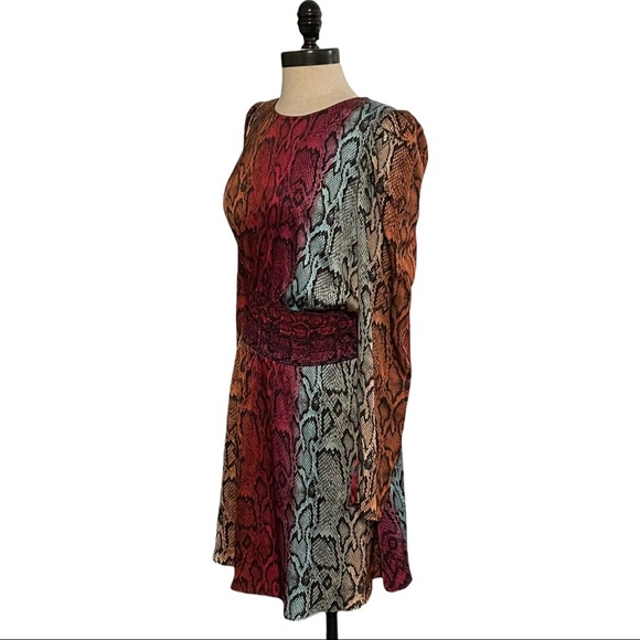 AFRM Violaine Long Sleeve Dress In Snake Ombre - Picture 6 of 7